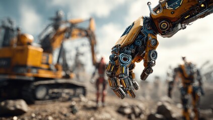 Close-up of a futuristic robotic hand