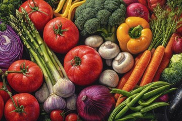 Colorful assortment of fresh vegetables (12)