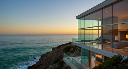 Ocean view house luxury home design modern architecture glass house coastal living sunset real estate dream home