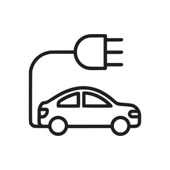 Vector art of electric car charging the image represents the concept of sustainable transportation, renewable energy, and the future of mobility with electric vehicles and charging infrastructure