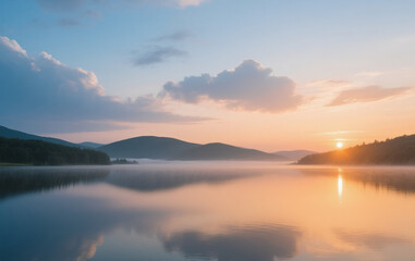 Fototapeta premium sunrise over the river