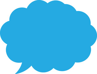 PrintBlue speech bubble vector illustration, comic dialogue balloon, empty text cloud, cartoon conversation symbol, communication element, graphic message design isolated