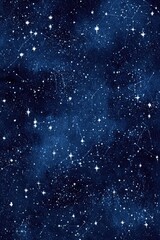 Obraz premium Deep blue night sky with scattered stars and nebulae, creating a celestial, dreamy atmosphere