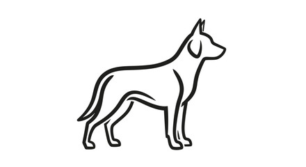 Fototapeta premium Line art illustration of a german shepherd dog standing in profile