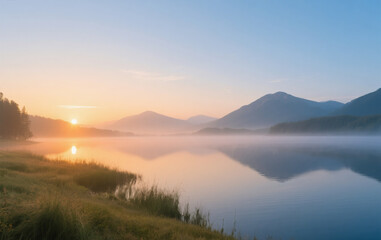 sunrise over the river