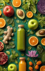 Colorful array of fresh fruits & vegetables (2)