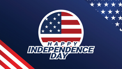 background, banner, poster design for american 4th of july holiday celebration