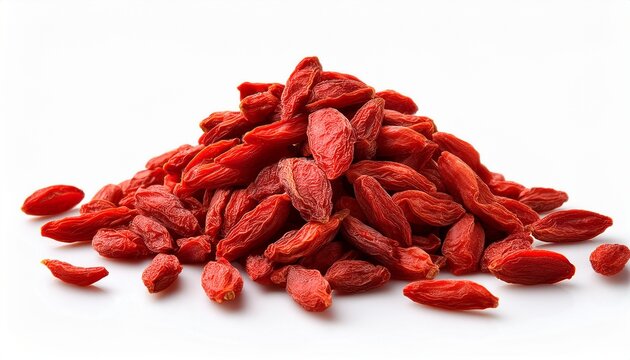 dried goji berries isolated on white background