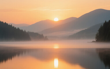 Fototapeta premium sunrise over the river