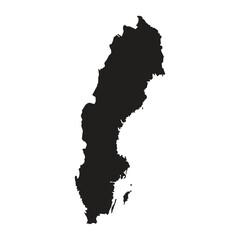 Sweden Country Map Silhouette Vector