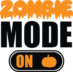 Zombie Mode On with a pumpkin on button