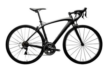 Fototapeta premium Sleek black road bike ready for adventure, speed, and professional cycling lifestyle