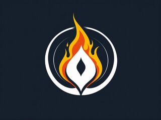 Minimalist vector logo of Fire God, stylized flames forming abstract human silhouette, clean geometric lines, bold colors, modern professional branding design