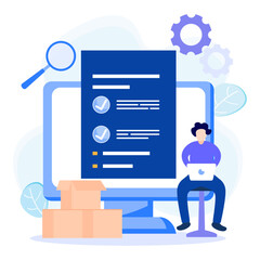 Illustration vector graphic cartoon character of quality control