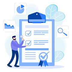 Illustration vector graphic cartoon character of quality control