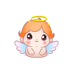 Cute vector illustration of an cute kawaii angel baby