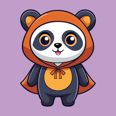 Fototapeta premium cute panda ready to halloween