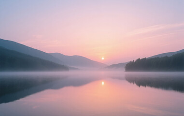 Fototapeta premium sunrise over the river