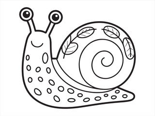 Cute Snail with Intricate Spiral Shell Design