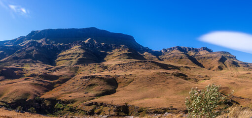 Drakensberg Mountains on the South African side, a world heritage site