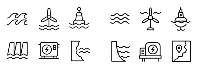 Fototapeta premium Tidal Energy Icons