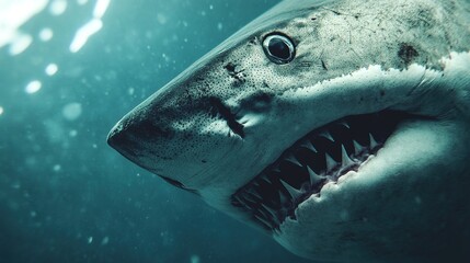 Naklejka premium High-resolution shot of a shark circling