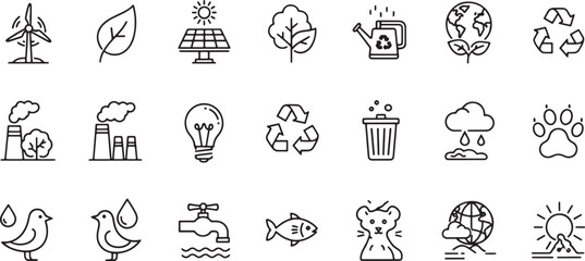Eco-Friendly Icons A Collection of Sustainable Living Symbols
