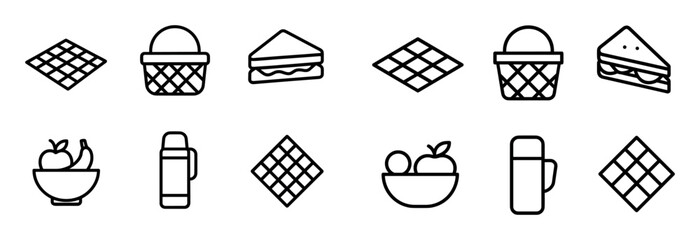 Picnic Line Icons