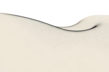 Abstract beige wave pattern on transparent background, created with tiny dots, forming a flowing, elegant design. background removed