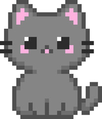 Obraz premium Black Cat Pixel Art