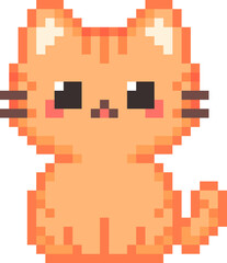 Obraz premium Orange Cat Pixel Art