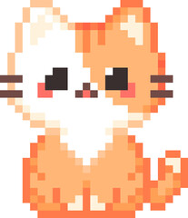 Obraz premium Orange and White Cat Pixel Art