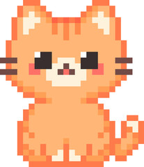 Fototapeta premium Orange Cat Pixel Art