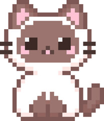 Fototapeta premium Siamese Cat Pixel Art