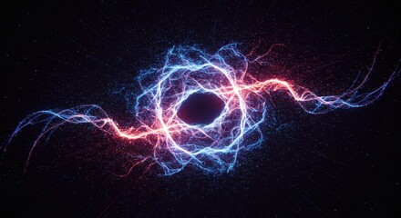 glowing energy core with plasma streams creating a cosmic portal representing innovation and advanced technology concept for science projects