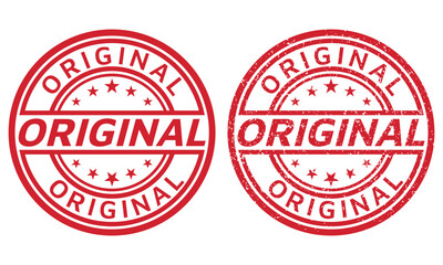 ORIGINAL on red round stamp sign design vector template