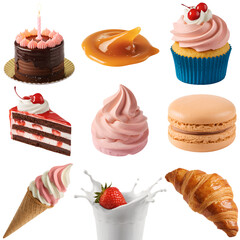 Assortment of Delicious Desserts and Pastries