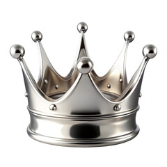 A shiny silver crown on a black background