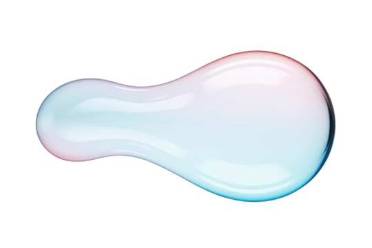 Abstract pastel blue and pink blob, glossy, transparent, isolated on transparent background. background removed - Powered by Adobe
