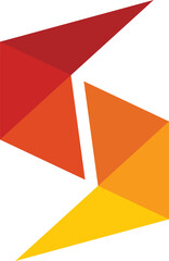 Abstract paper art with geometric triangle shapes for a business message icon