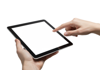 hand holding tablet pc