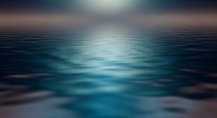 Obraz premium Serene Horizon of Rippling Teal Water Under a Softly Lit Sky