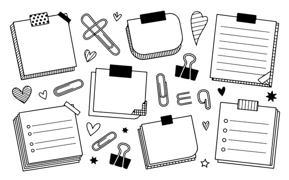Cute Planner Stickers & Paper Clips: Printable Notepads for Organization - Powered by Adobe
