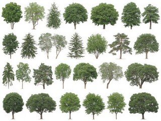Obraz premium Various green trees foliage nature