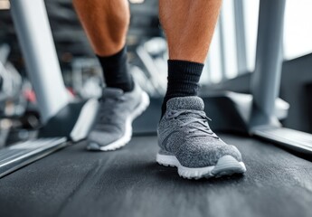 Close-up of man's feet on treadmill (5)