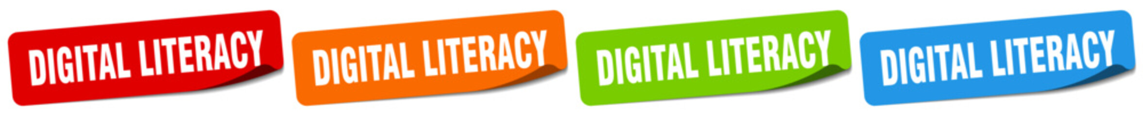digital literacy sticker. digital literacy sticker set on white background