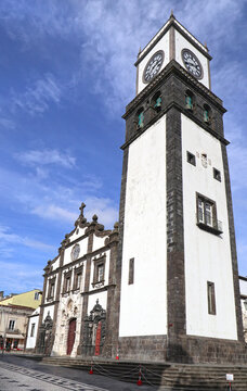 Gothic-style Church of St. Sebastian. on S&atilde;o Miguel Island,  it is the capital of the Azores archipelago of Portugal.