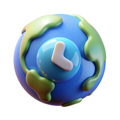 Global Time Zone World Clock 3D Icon