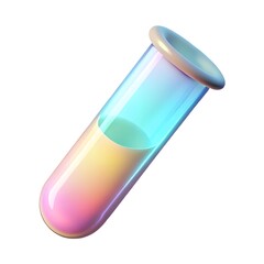 3D Test Tube with Gradient Liquid in Futuristic Style