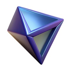 Futuristic 3D Pyramid Icon in Blue and Purple Gradient